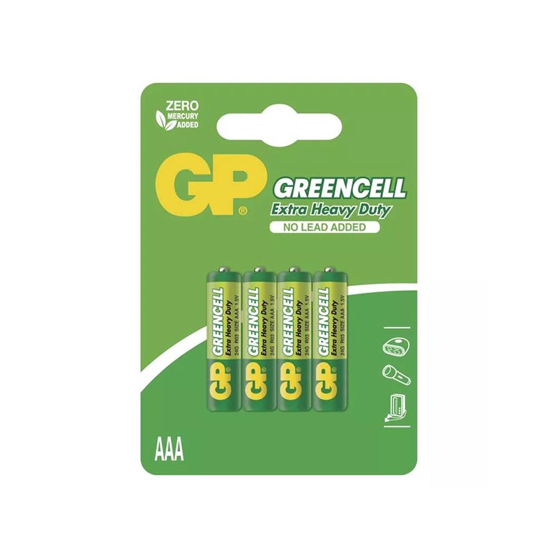 GP Jednorázová zinkochloridová baterie AAA, 4-pack