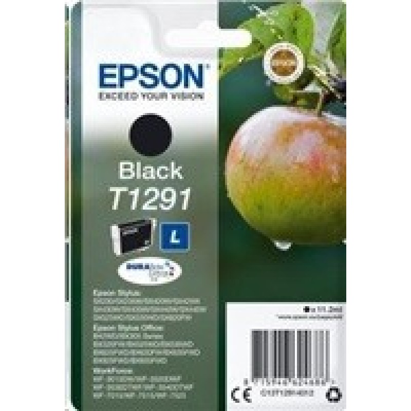 EPSON ink čer Singlepack "Jablko" Black T1291 DURABrite Ultra Ink (11,2 ml)