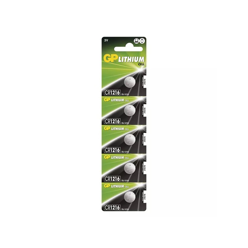 GP Jednorázová lithiová baterie CR1216, 5-pack