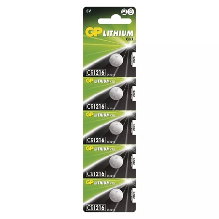 GP Jednorázová lithiová baterie CR1216, 5-pack