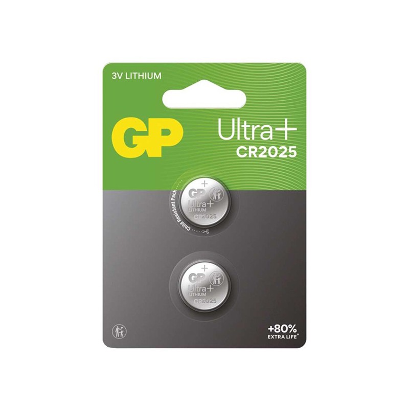 GP Jednorázová lithiová baterie CR2025, 2-pack