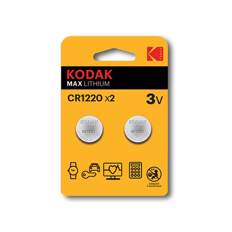 Kodak MAX Jednorázová lithiová baterie CR1220, 2-pack