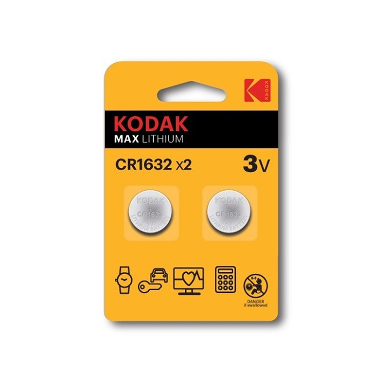 Kodak MAX Jednorázová lithiová baterie CR1632, 2-pack