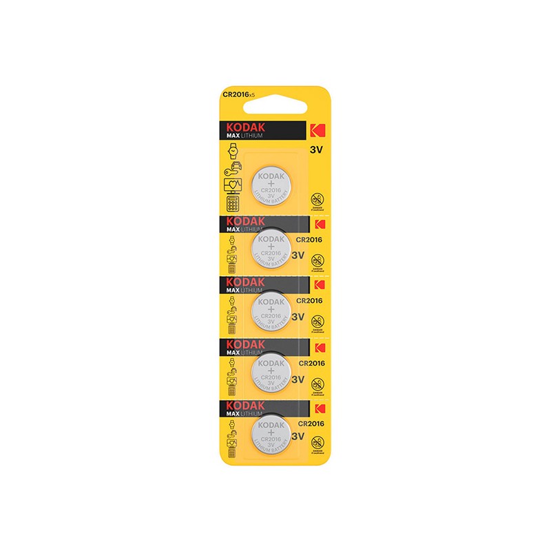 Kodak Jednorázová lithiová baterie CR2016, 5-pack