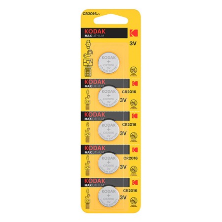 Kodak Jednorázová lithiová baterie CR2016, 5-pack
