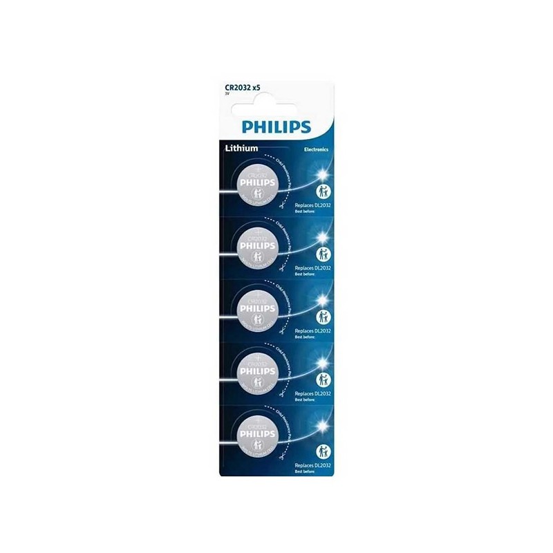 PHILIPS Jednorázová lithiová baterie CR2032, 5-pack