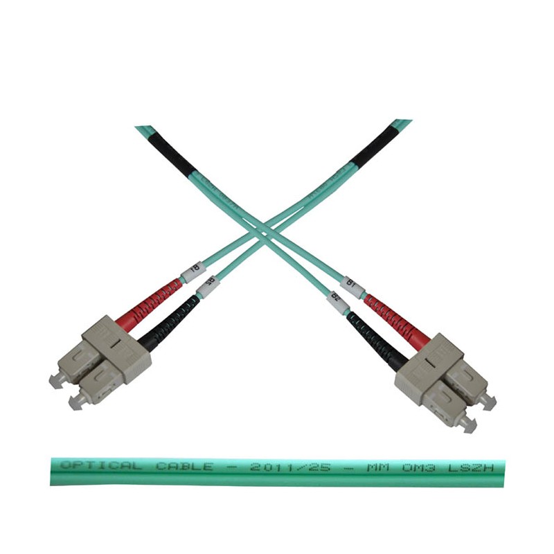 Optický patch kabel duplex SC-SC 50/125 MM 2m OM3