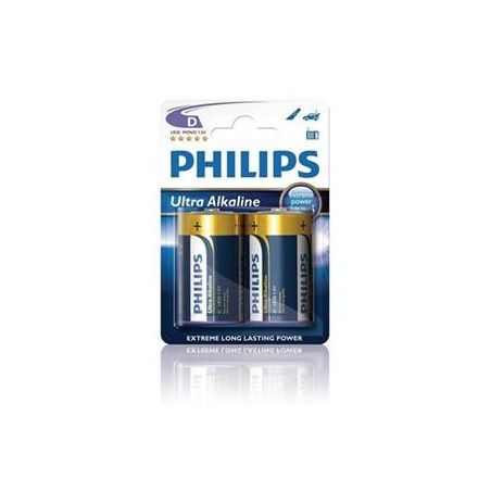 PHILIPS ULTRA Jednorázová alkalická baterie D, 2-pack