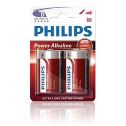 PHILIPS POWER Jednorázová alkalická baterie D, 2-pack