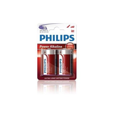 PHILIPS POWER Jednorázová alkalická baterie D, 2-pack