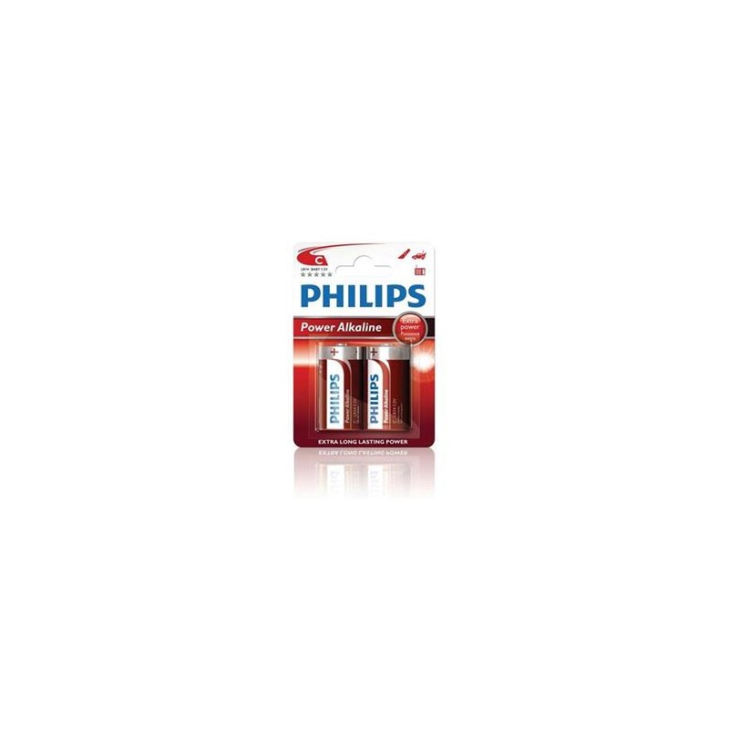 PHILIPS Jednorázová alkalická baterie C, 2-pack