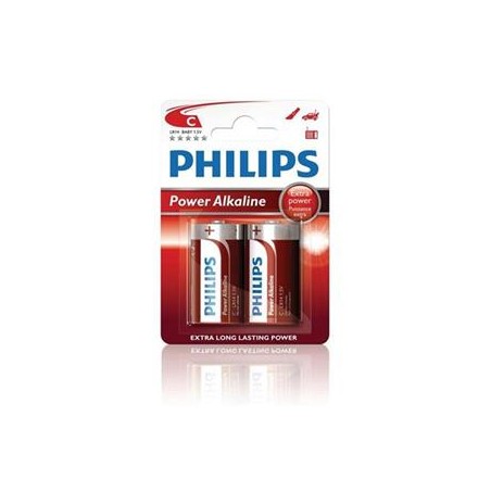PHILIPS Jednorázová alkalická baterie C, 2-pack