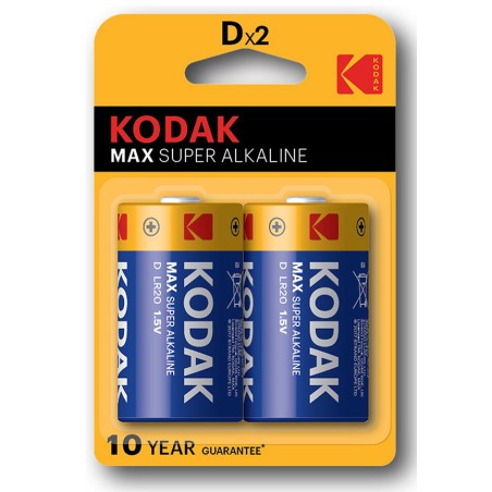 Kodak MAX SUPER Jednorázová alkalická baterie LR20, 2-pack