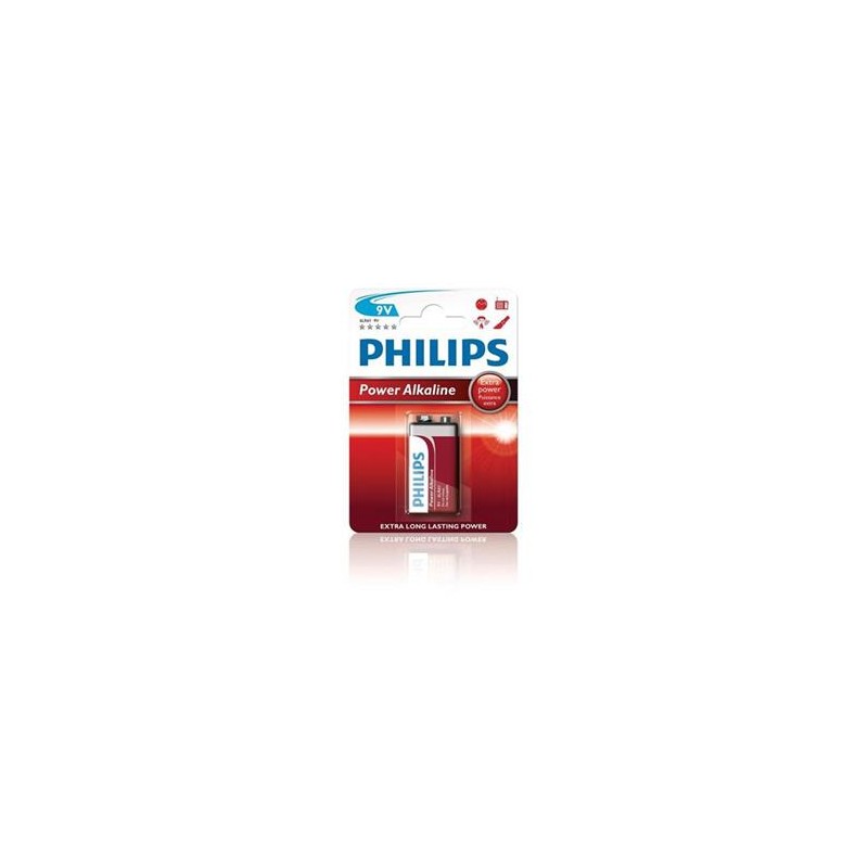 PHILIPS POWER Jednorázová alkalická baterie 9V, 1-pack
