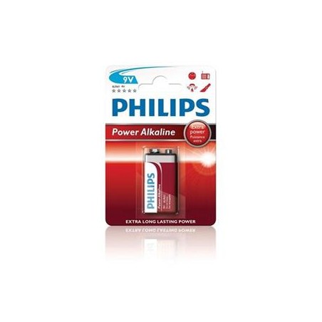 PHILIPS POWER Jednorázová alkalická baterie 9V, 1-pack
