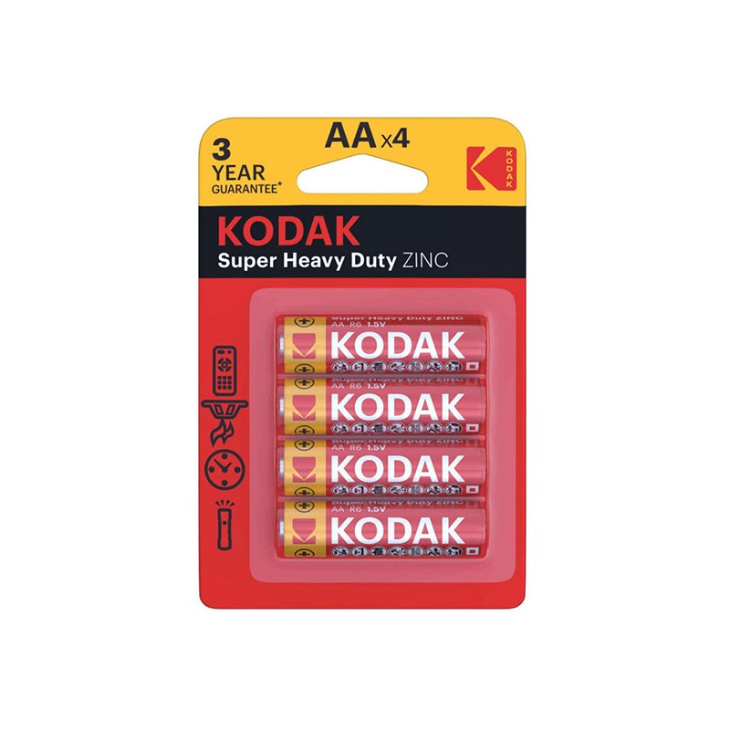 Kodak SUPER HEAVY DUTY Jednorázová zinkochloridová baterie AA, 4-pack