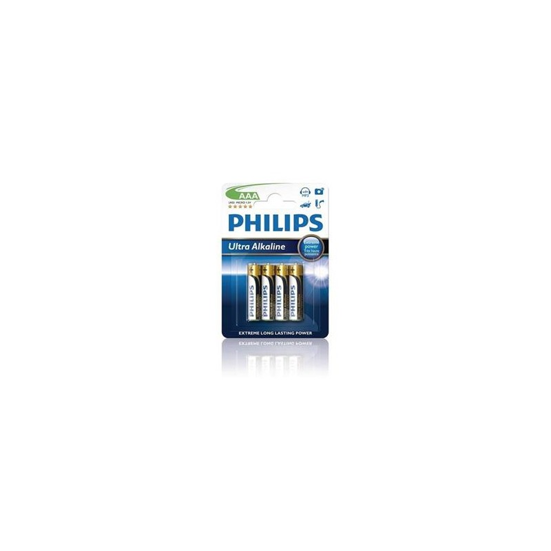 PHILIPS Jednorázová alkalická baterie AAA, 4-pack LR03E4B10