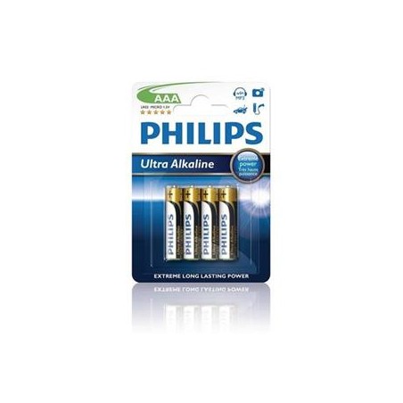 PHILIPS Jednorázová alkalická baterie AAA, 4-pack LR03E4B10