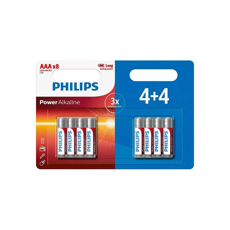 PHILIPS Jednorázová alkalická baterie AAA, 8-pack