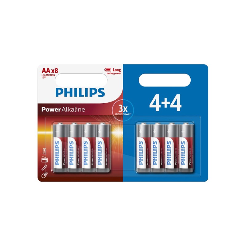 PHILIPS Jednorázová alkalická baterie AA, 8-pack