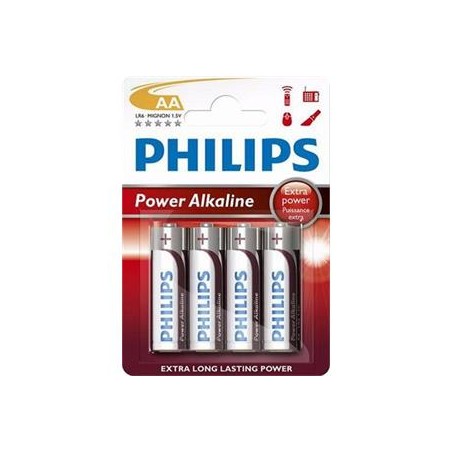 PHILIPS POWER Jednorázová alkalická baterie AA, 4-pack