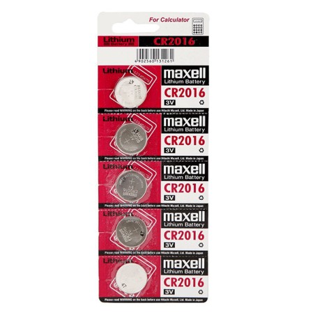 Maxell Jednorázová lithiová baterie CR2016, 5-pack