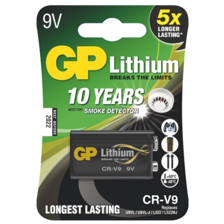 GP Jednorázová lithiová baterie 9V, 1-pack