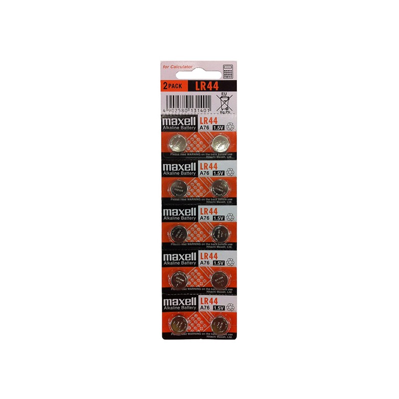 Maxell Jednorázová alkalická baterie LR44, 10-pack