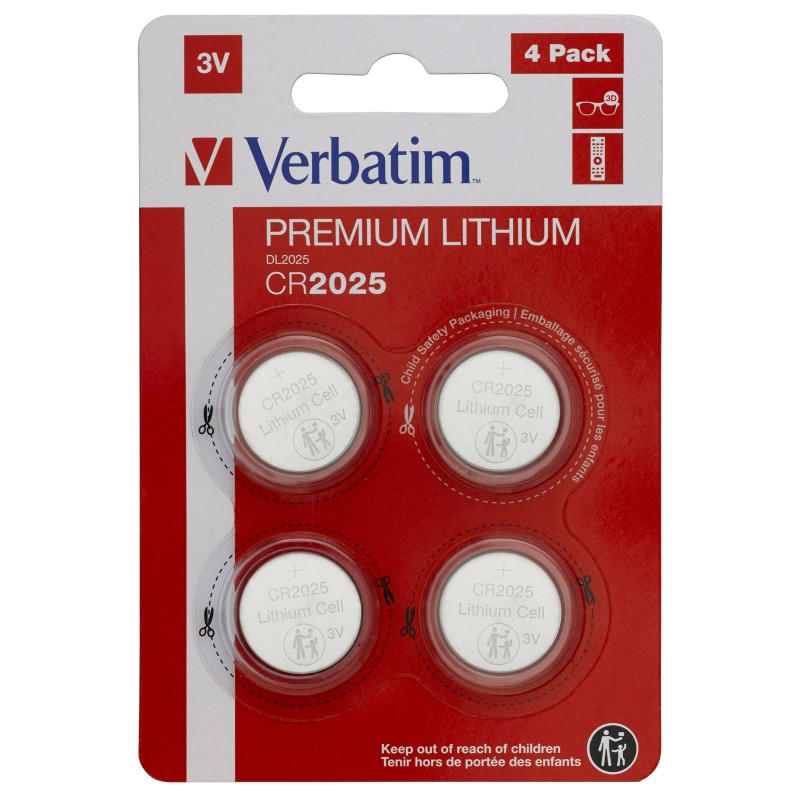 VERBATIM Lithium baterie CR2025 3V 4 Pack