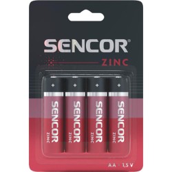 Sencor Jednorázová zinkouhlíková baterie AA, 4-pack