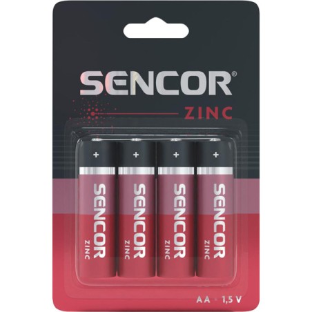 Sencor Jednorázová zinkouhlíková baterie AA, 4-pack