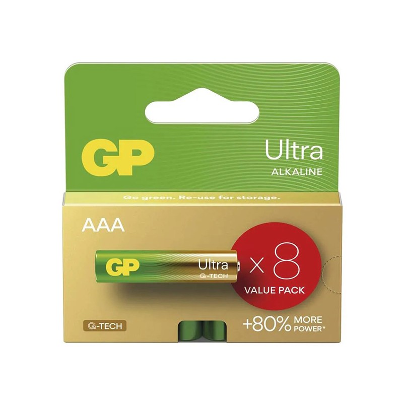 GP Ultra Jednorázová alkalická baterie AAA, 8 pack
