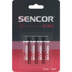 Sencor Jednorázová zinkouhlíková baterie AAA, 4-pack