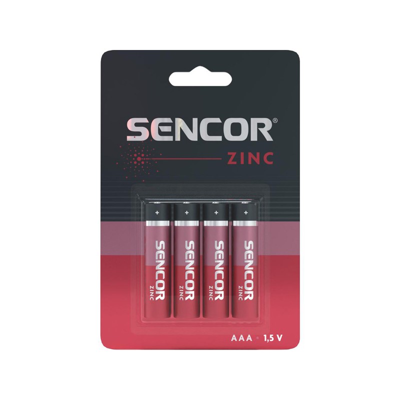 Sencor Jednorázová zinkouhlíková baterie AAA, 4-pack