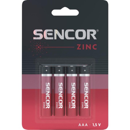 Sencor Jednorázová zinkouhlíková baterie AAA, 4-pack