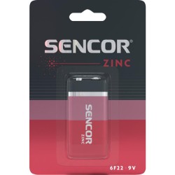 Sencor Jednorázová zinkouhlíková baterie 9V, 1-pack, DOPRODEJ