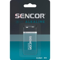 Sencor Jednorázová alkalická baterie 9V, 1-pack