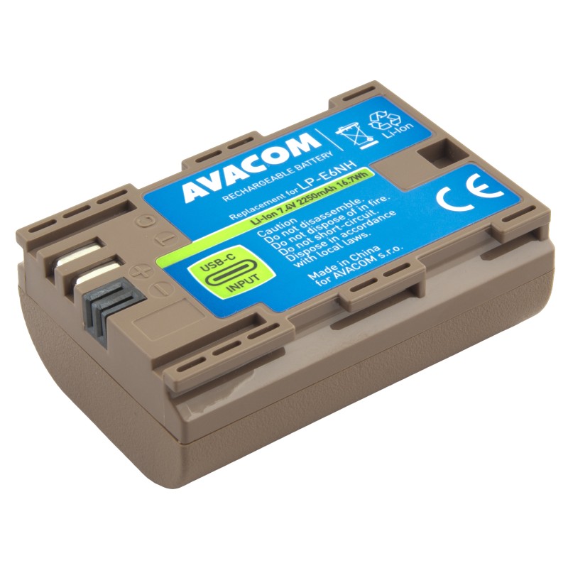 Canon LP-E6NH vstup USB-C Li-Ion 7.4V 2250mAh 16.7Wh
