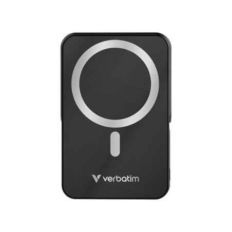 Verbatim power banka s bezdrátovým nabíjením 5V, nabíjení telefonu, 32264, 10 000mAh, magnetické připevnění, černá