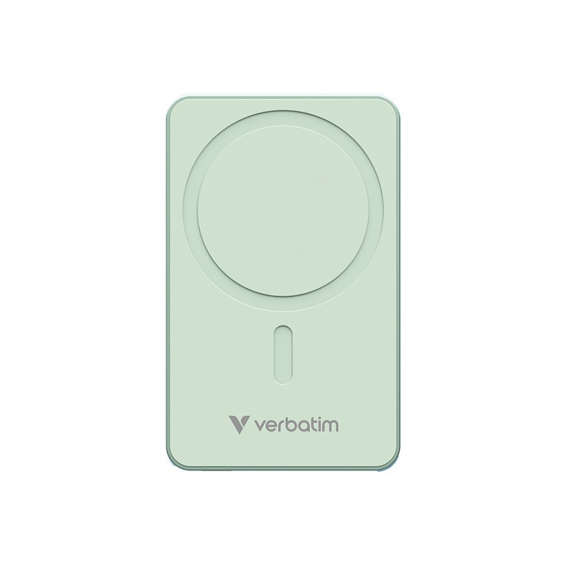 Verbatim power banka s bezdrátovým nabíjením 5V, nabíjení telefonu, 32226, 5000mAh, magnetické připevnění, zelená