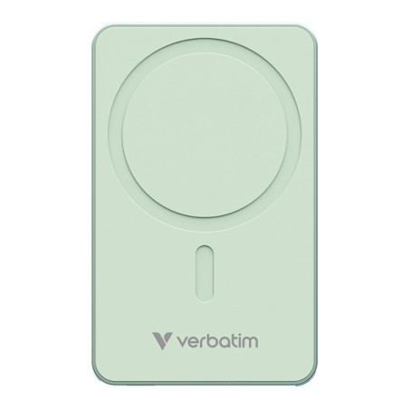 Verbatim power banka s bezdrátovým nabíjením 5V, nabíjení telefonu, 32226, 5000mAh, magnetické připevnění, zelená
