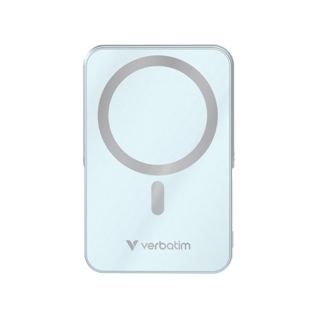 Verbatim power banka s bezdrátovým nabíjením 5V, nabíjení telefonu, 32266, 10 000mAh, magnetické připevnění, Modrá