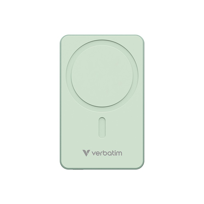 Verbatim power banka s bezdrátovým nabíjením 5V, nabíjení telefonu, 32228, 10000mAh, magnetické připevnění, Zelená