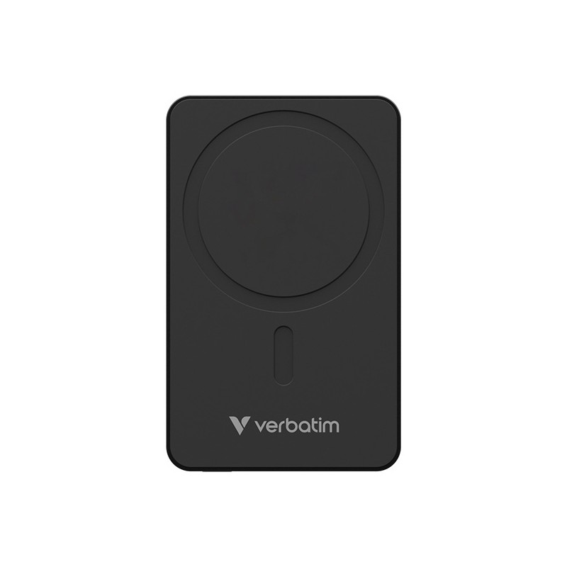 Verbatim power banka s bezdrátovým nabíjením 5V, nabíjení telefonu, 32225, 5000mAh, magnetické připevnění, Černá