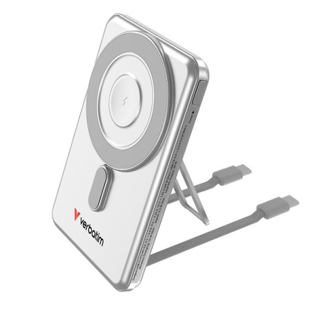 Verbatim powerbanka Charge ,n, Go 2C se dvěma kabely 5V, nabíjení telefonu, 32276, 5 000mAh, magnetické připevnění, stříbrná