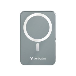 Verbatim power banka s bezdrátovým nabíjením 5V, nabíjení telefonu, 32268, 10 000mAh, magnetické připevnění, Šedá