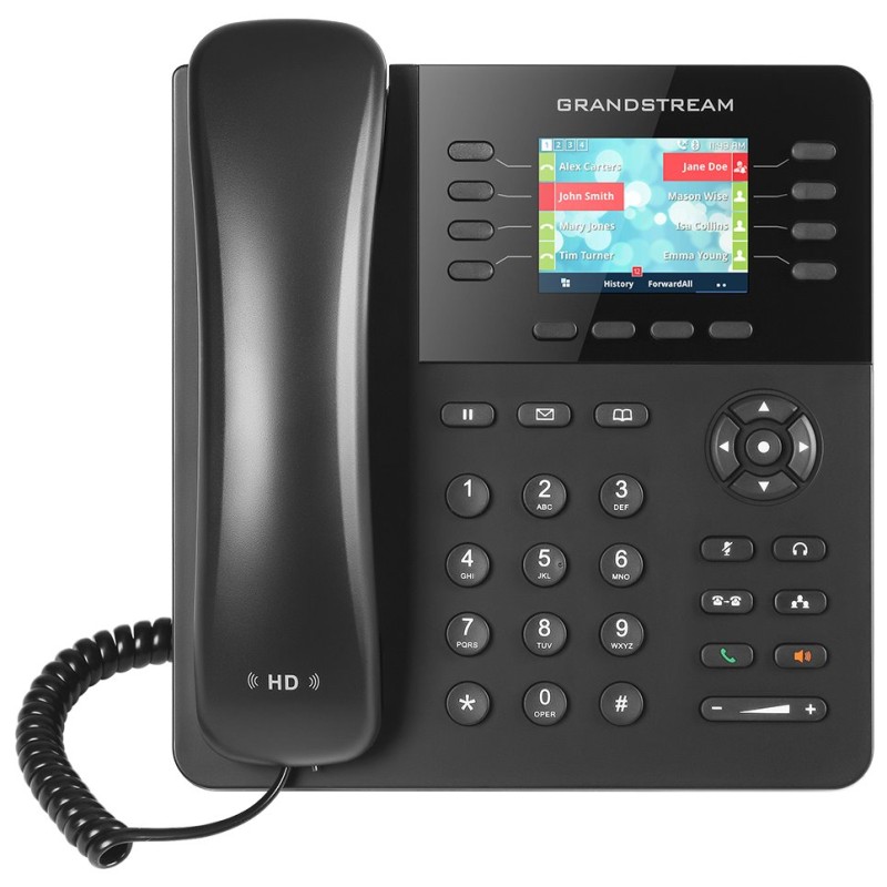 Grandstream GXP2135, 2,8" TFT bar. displej, 4SIP účty, 8prog. tl., 32digital BLF, BT, dual Gbit port