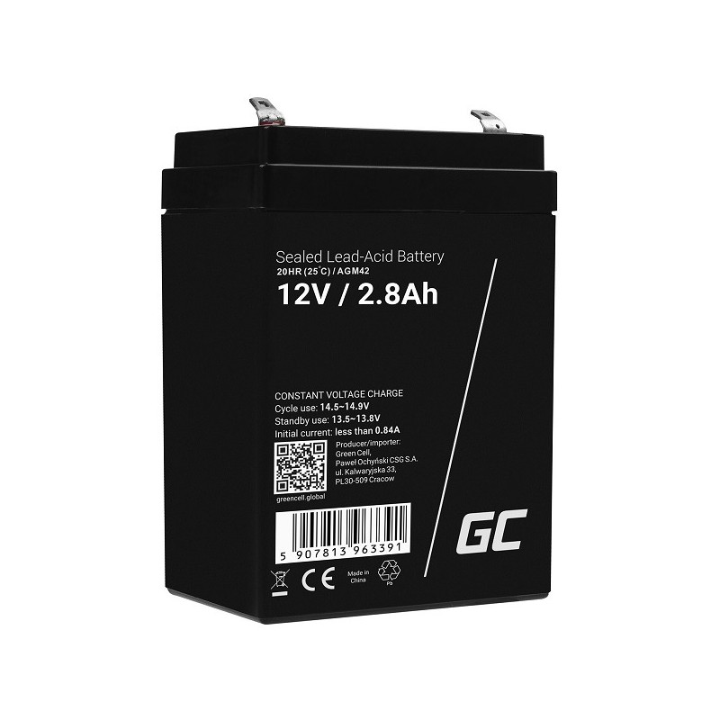 Green Cell AGM baterie 12V 2.8Ah