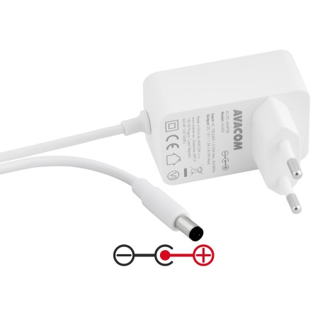 AVACOM napájecí adaptér 12V 1,5A 18W konektor 5,5mm x 2,1mm plus pól uprostřed