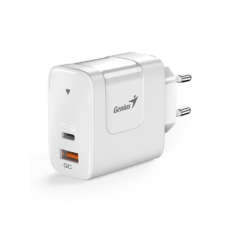 Genius GaN Síťový adaptér 65W, 2 porty, USB-C, USB-A, PD-65AC